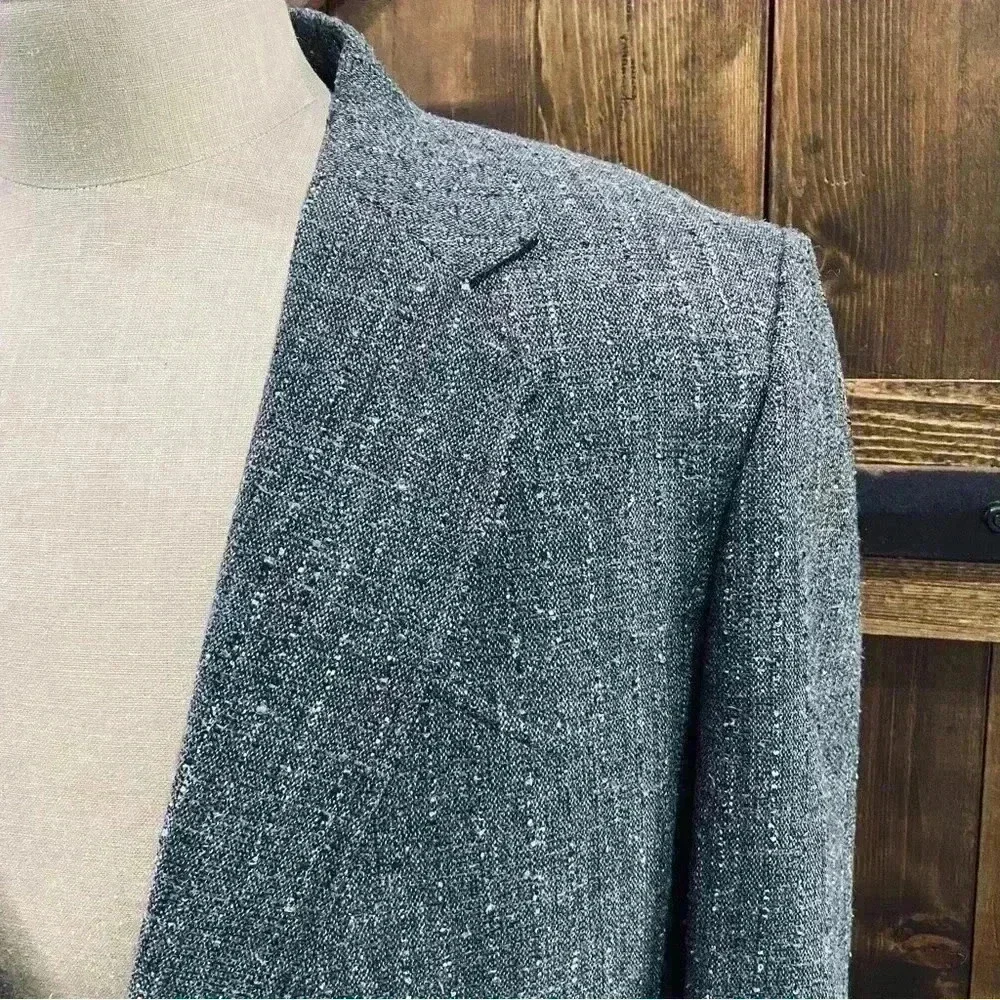 Vintage Circle S Dallas Texas Western Blazer Gray Blue Black Tweed Men’s 44L